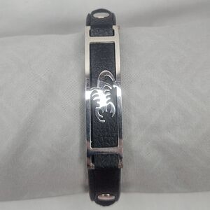 Stainless Steel Scorpion Black Bracelet 7.25" EUC Mens Jewelry Punk Alternative